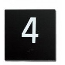 Jamb Braille Plate, 4" x 4", White on Black