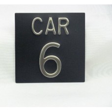 Elevator Identification Plate 4 x 4 ''CAR 6''