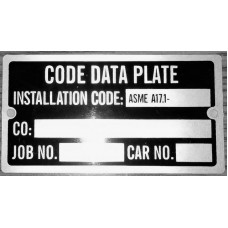 Data Tag, Code Data Plate with Installation Data